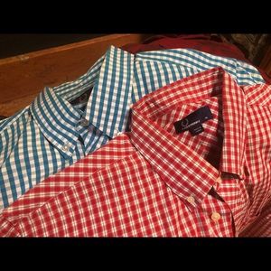 Two (2) Fred Perry Button-Up Shirts